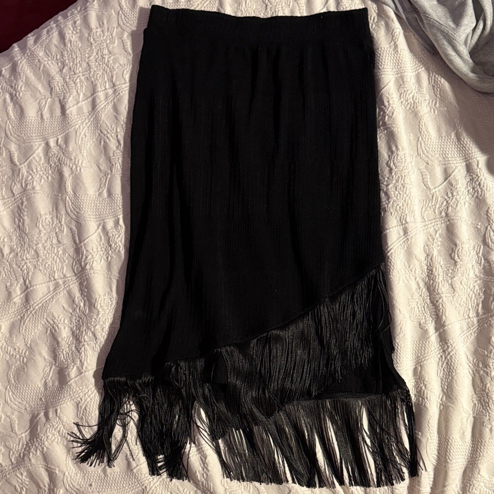 Disturbia Black Fringe Skirt